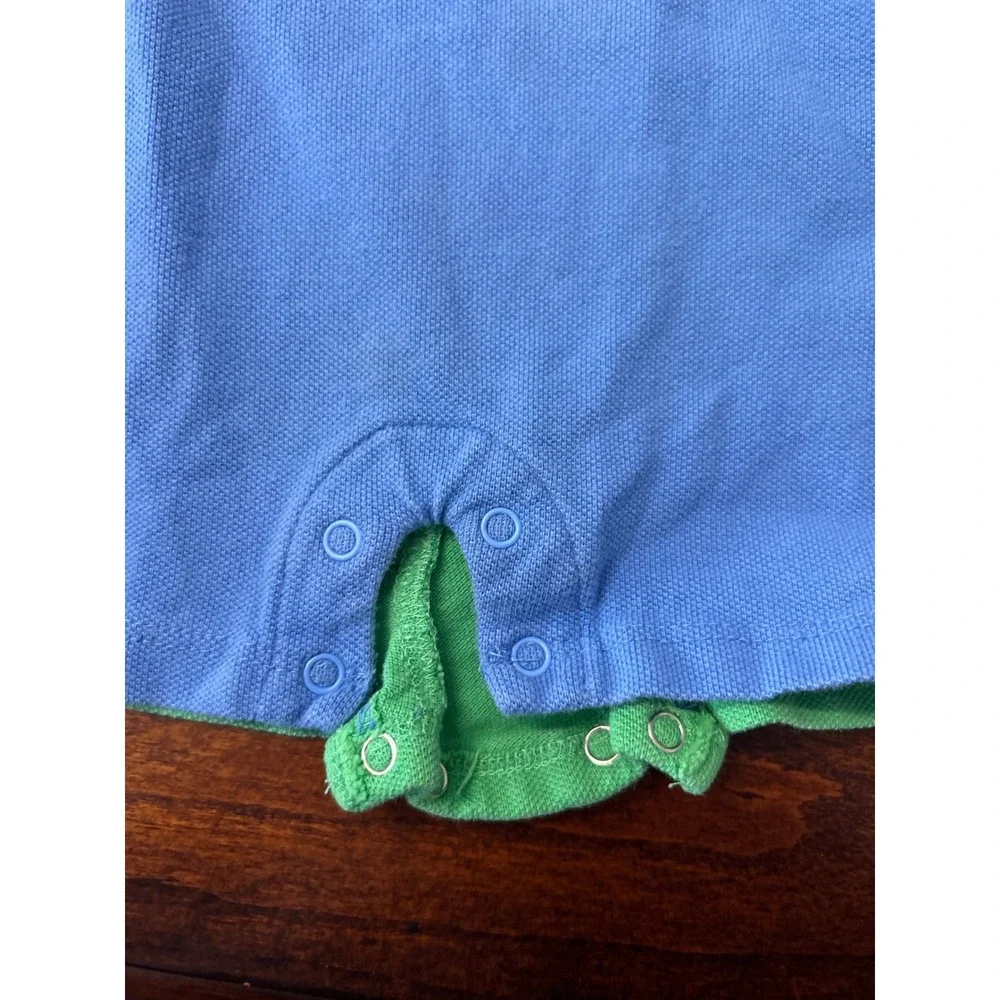 Ralph Lauren Baby Boy Colorblock Polo Romper Blue Green Orange Yellow 6M